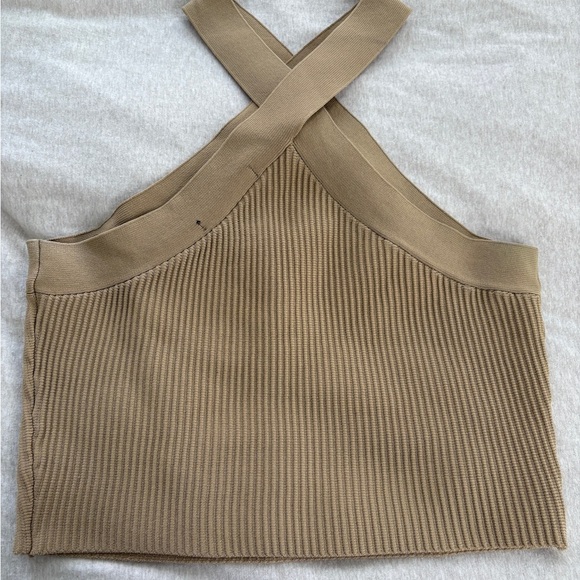 Forever 21 Tan Ribbed Halter Crop Top - Picture 3 of 3